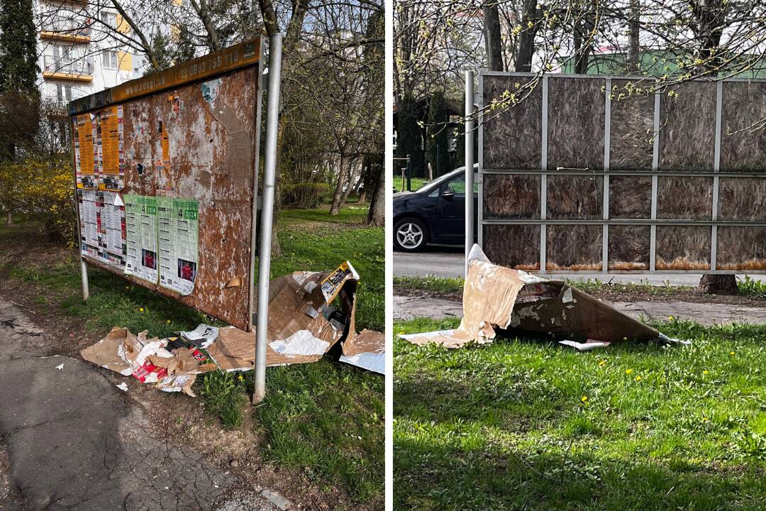 FOTO: Kto uprace tento neporiadok? Obyvateľov Banskej Bystrice hnevá zvláštny výlep plagátov