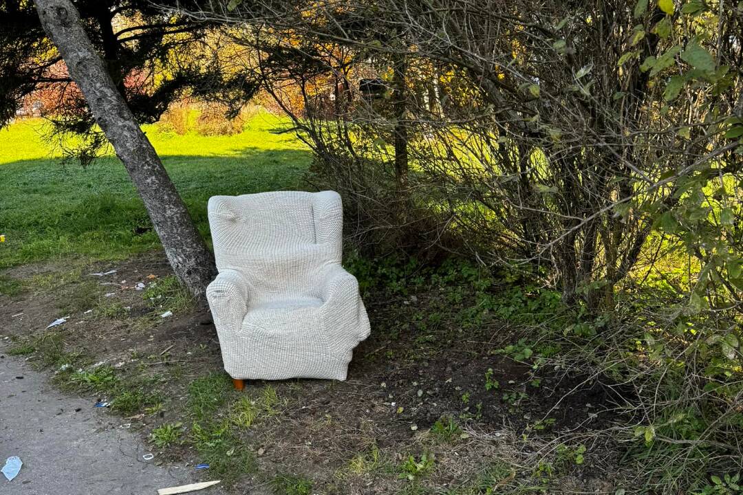 Foto: Bystričanov nahnevalo vyhodené kreslo v Sásovej. Robte si neporiadok doma, nie nám pod oknami, odkazujú